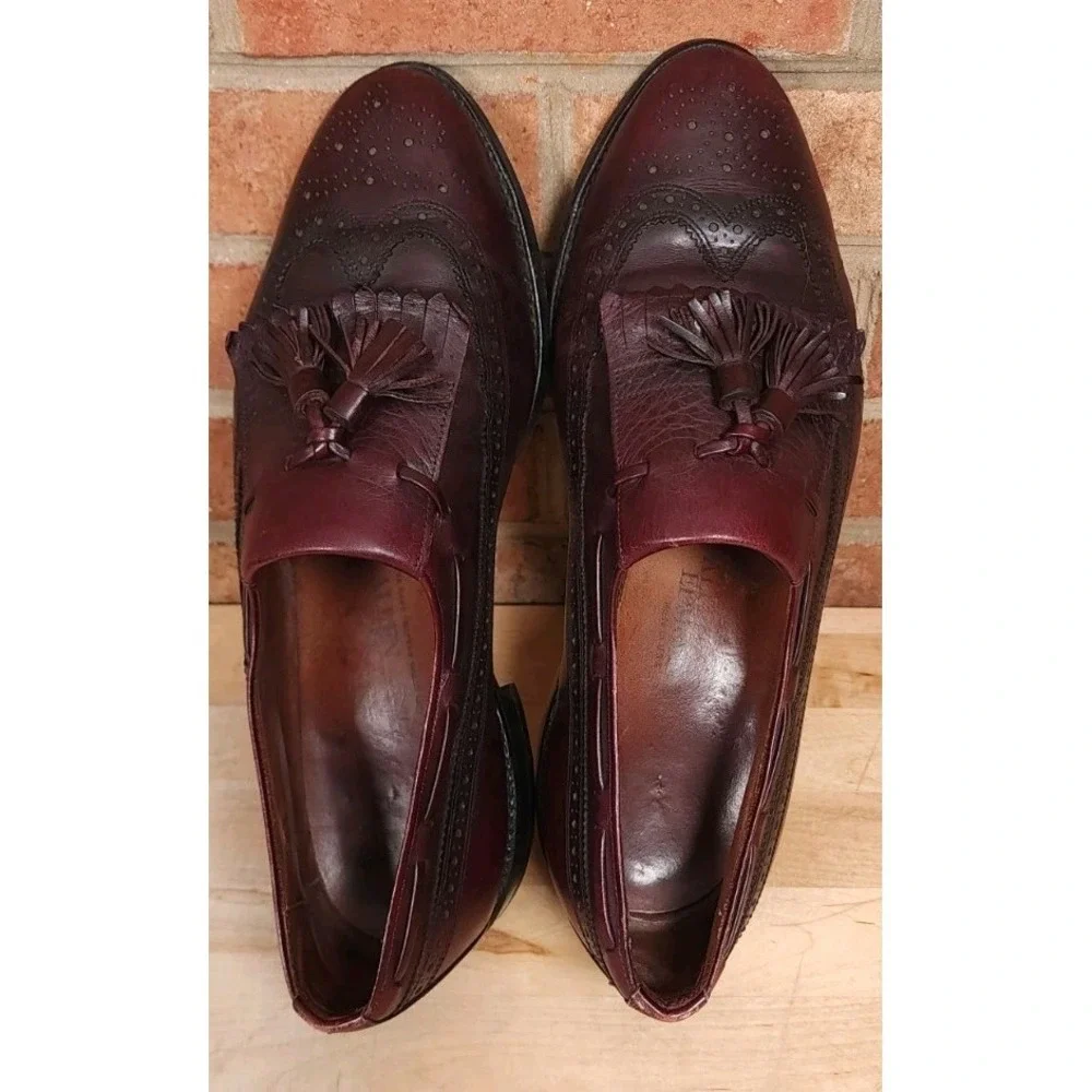 Allen Edmonds Arlington Tassel Loafer Shoes Mens Size 9‎ Oxblood Wingtips